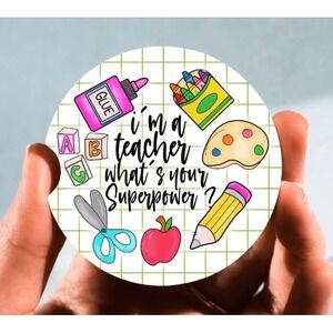 Set of 2 Car Coasters, I'm A Teacher Car Coaster,‎ Neoprene Coaster